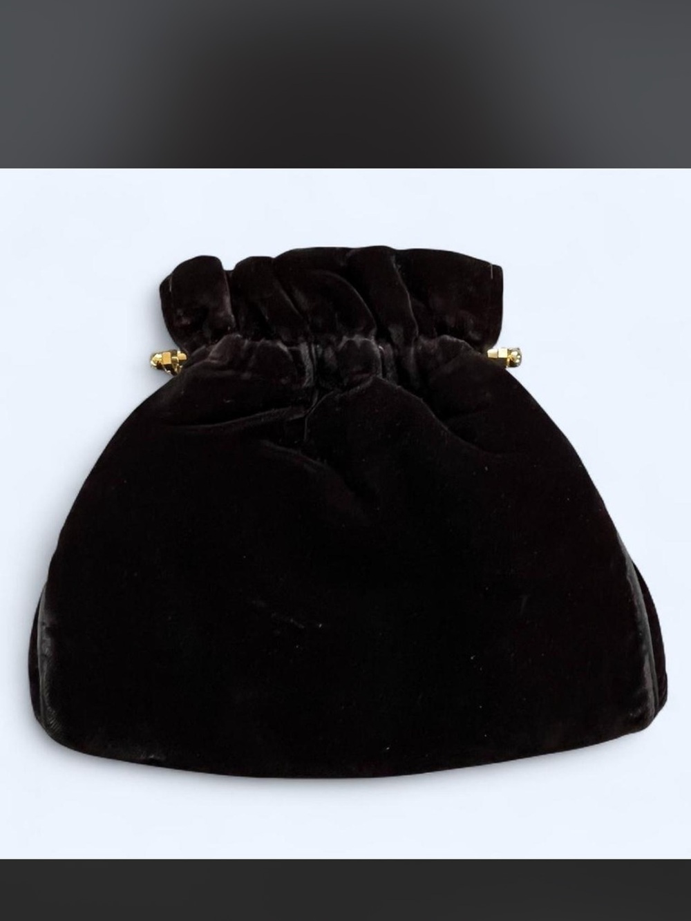 Vintage Unipel Black Velvet Kiss Lock Evening Clutch Pouch Bag